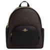 Gerichtskuhleder mit Kunstleder und Textil Rucksack Groß Damen Walnuss & Schwarz CZ176-IMXAQ