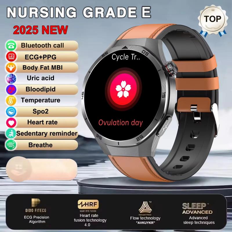 2025 Ny EKG+PPG Tre Høye Smartklokke Lipider Urinsyre Blodtrykk Smartklokke Menn NFC Sport HD Anrop Helseklokke for iOS Android