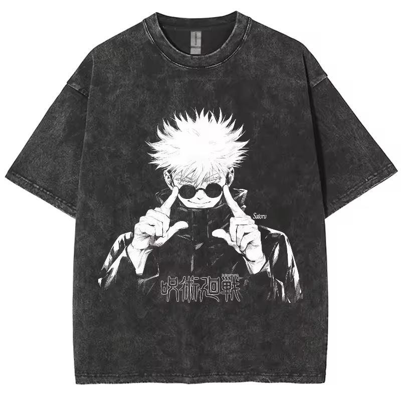 

Anime Jujutsu Kaisen Gojo Satoru T Shirts Washed Unisex Cotton Harajuku T-Shirts High Quality Retro for Women Tops Tees Summer Shirt XS