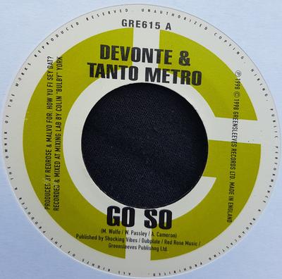 7-Zoll Schallplatte TANTO METRO & DEVONTE / CAPTAIN BAR - Go So / Some Gal GRE615 Greensleeves Re 1998 UK Reggae, Ska & Dub Gebraucht