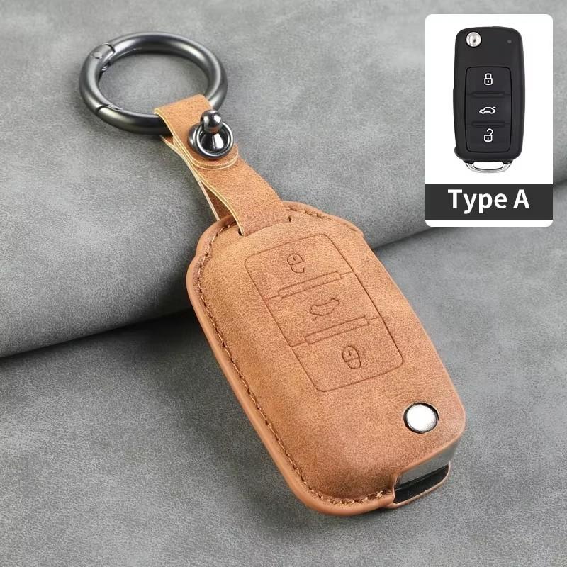 Leather Car Key Cover Case for VW Volkswagen Tiguan MK1 MK2 Magotan Passat B5 B8 Polo Golf 4 5 6 7 Mk7 Jetta POLO Eos Scirocco