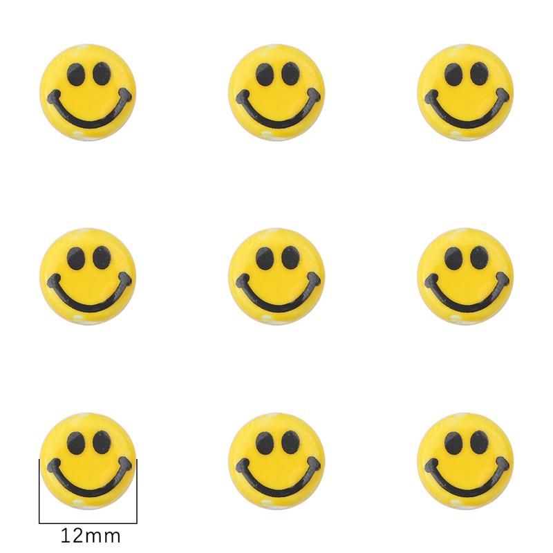 5pcs/Bag Smile Beads Ceramic Porcelain Clouds Hearts Stars Round Beads Charm For DIY Bracelet Jewelry Making Accessories