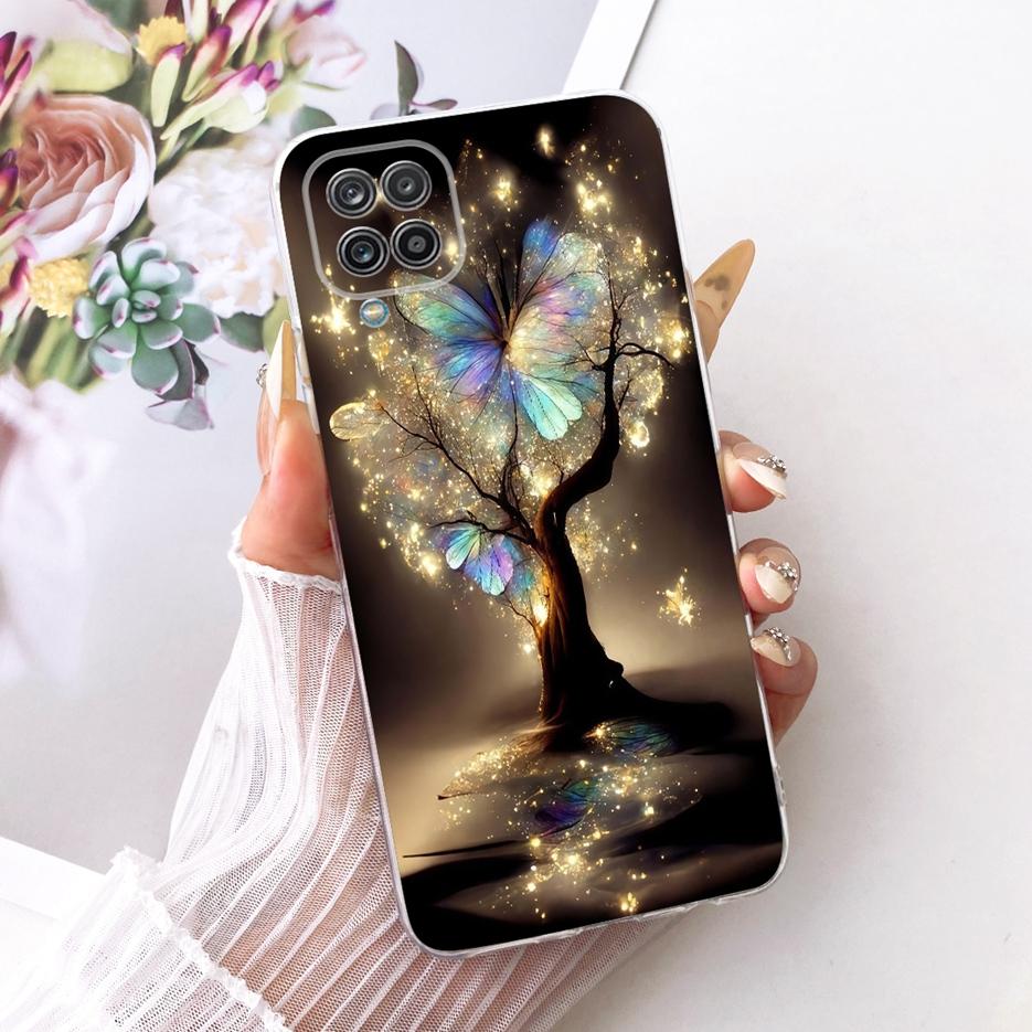 For Samsung Galaxy A12 Case F12 M12 Stylish Butterfly Painted Cover Silicone Case For Samsung A12 M 12 Galaxy M12 F12 Soft Shell