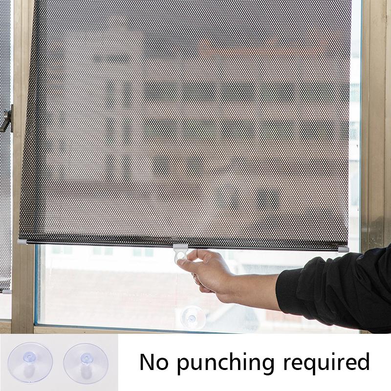 1PC Curtains Multiple Sizes Telescopic Shading Roller Blinds Easy To Install Sunscreen Home Shading Sunshade Durable Summer