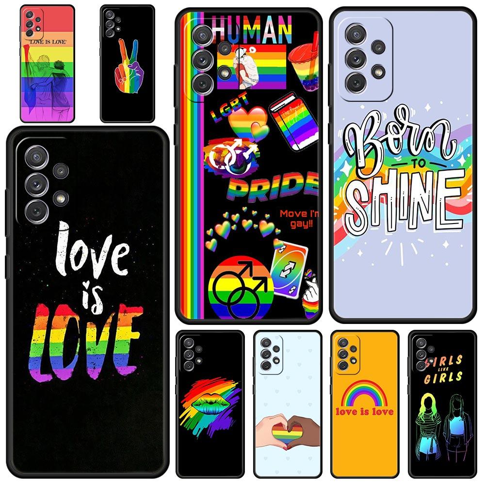 Gay Lesbian Rainbow Pride Phone Case for Samsung Galaxy A55 A35 A15 A14 A13 A25 A54 A51 A71 A72 A73 A32 A52 A41 Soft TPU Shell