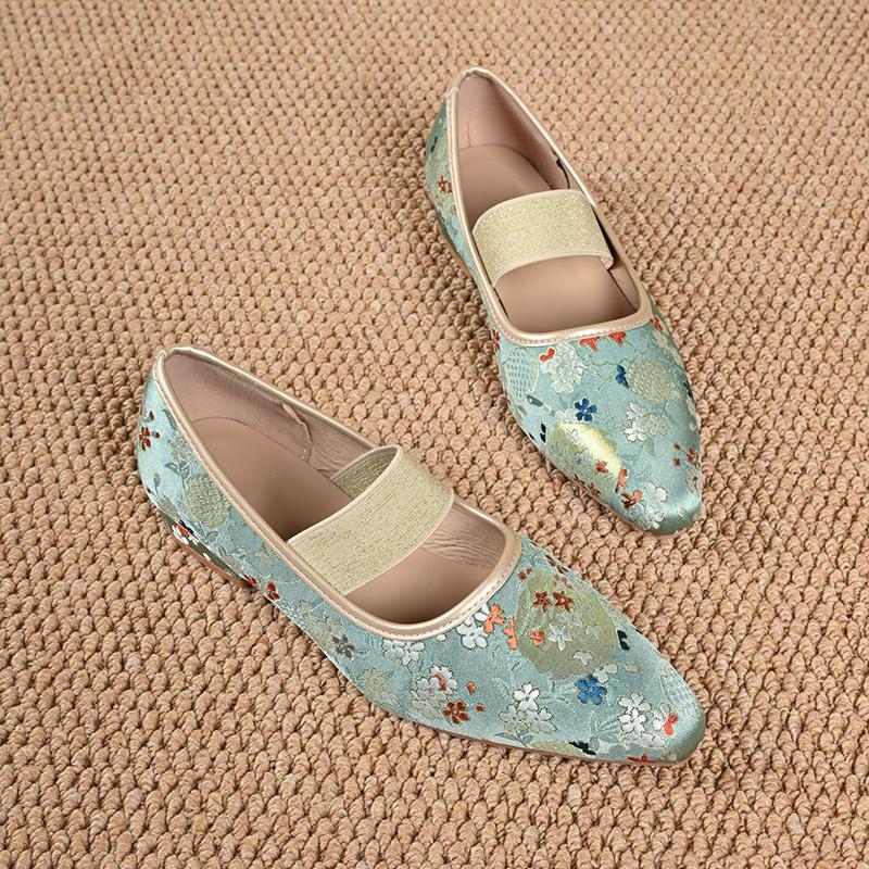 Fashion National Style Embroidered Mary Jane Shoes Women's 2025 Spring New Soft-soled Chinese Flat Single Shoes