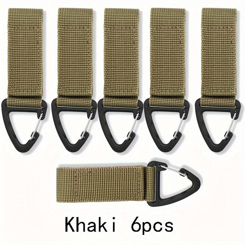 3/6Pcs Keychain Holders - Nylon Webbing Hanging Gear Clips with Triangular Buckle Hook for Outdoor Camping