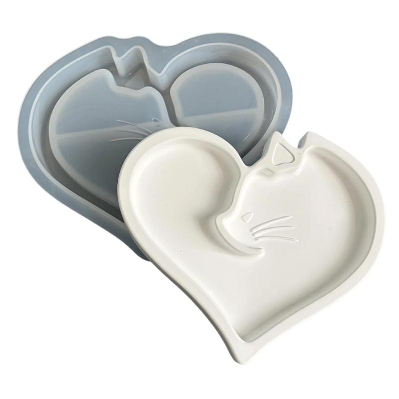 Heart/Cats Paw Shape Silicone Plate Mold Holiday Crafting Moulds for Crafting Special Resin Home Decoration Items