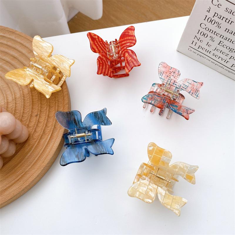 Unique Hair Butterfly Claw Clip In Bright Yellow Acetate For Hairstyles Trendy