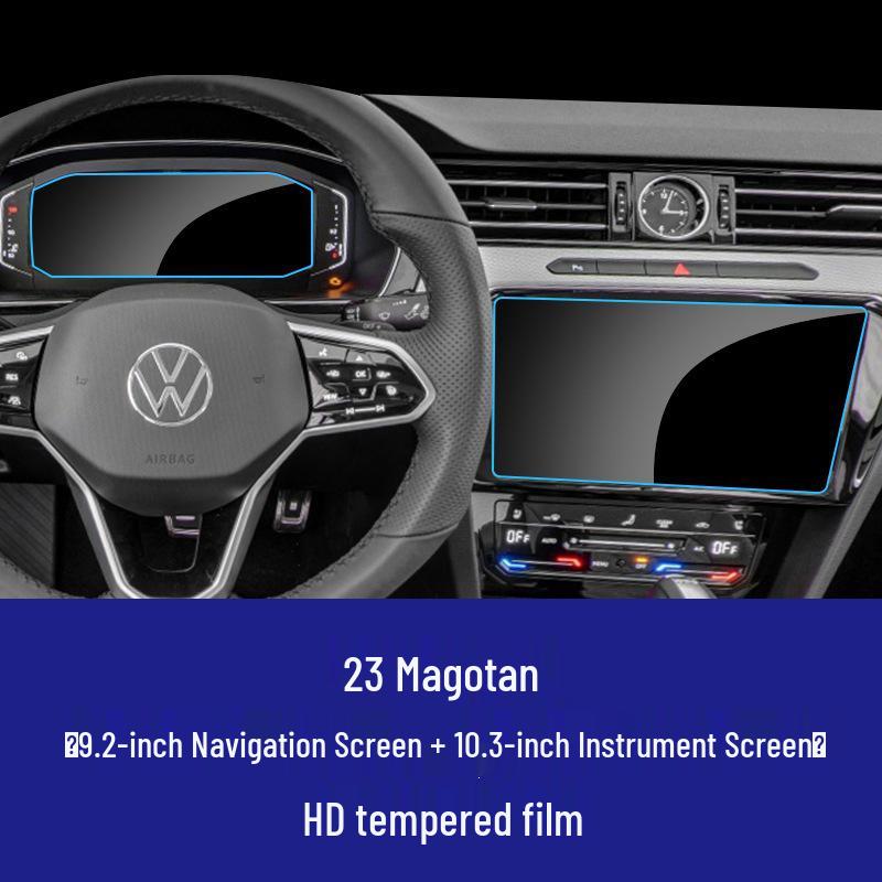 Tempered Glass Screen Protector for Volkswagen B9/B8 Magotan Central Control & Instrument LCD Display.
