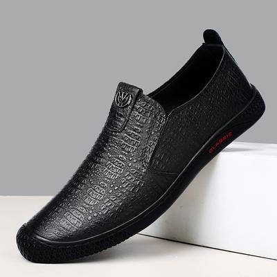 Genuine Leather Mens Loafers New Comfortable Men's Driving Flats Luxury Brand Man Casual Shoes Crocodile Pattern Male Moccasins