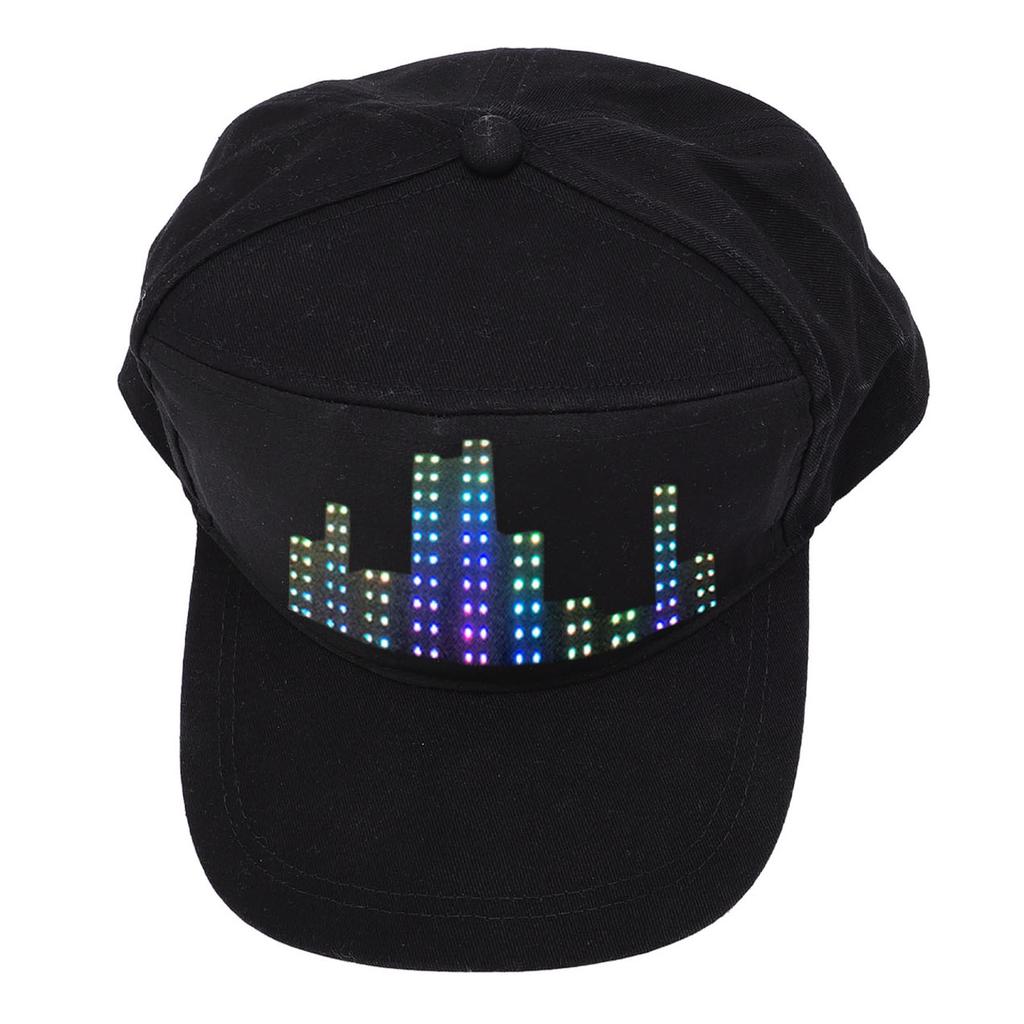 LED Display Baseball Cap APP Programmable Adjutsable Cotton Detachable 12x32 LED Display Hat
