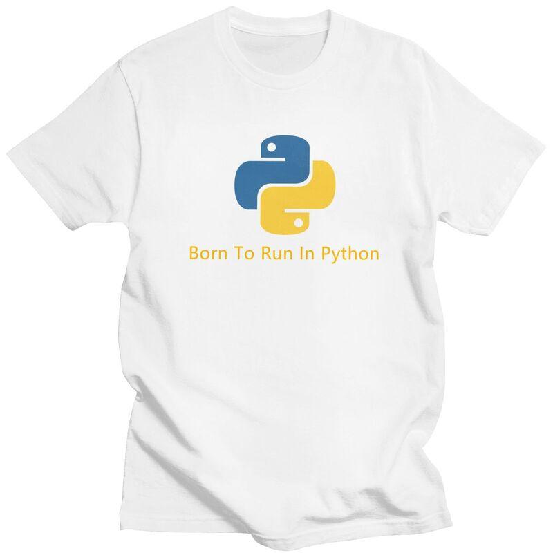 Custom Born To Run In Python Tshirt for Men Short Sleeves Casual T Shirt Programmer Computer Developer Tshirt 100 Cotton Tee