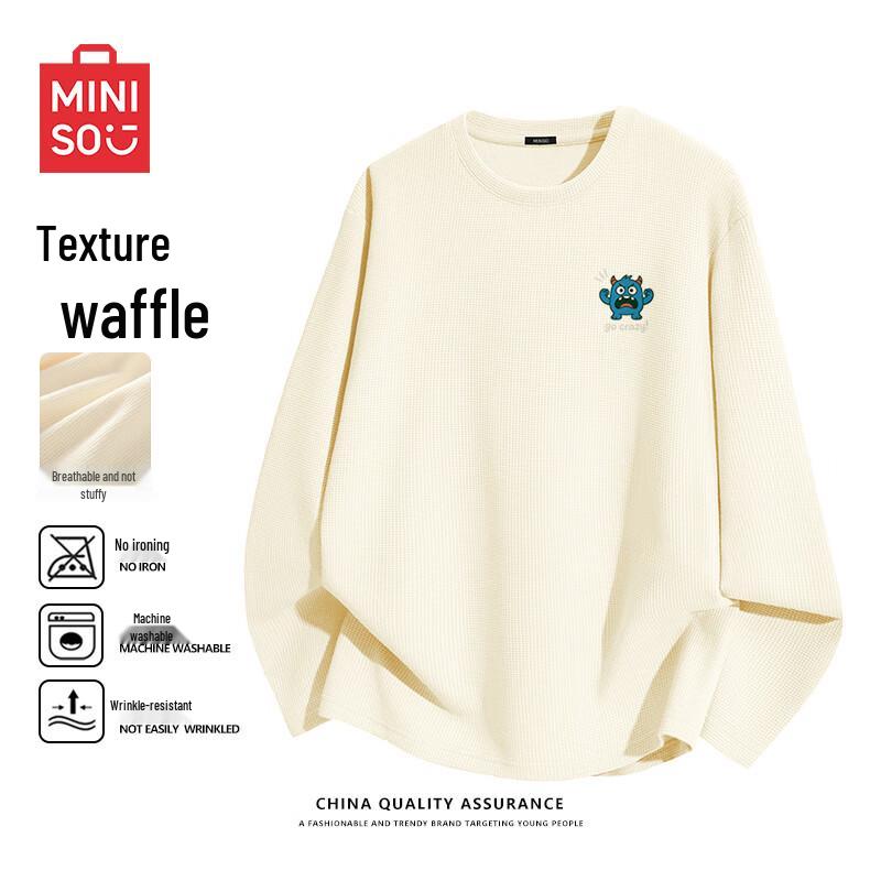 MINISO Men s Waffle Knit Long-Sleeve T-shirt 3XL