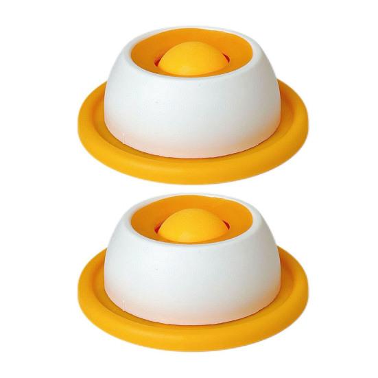 2 Stück Hund Katze Lecknapf für flüssiges Futter Angstlinderung Haustier Langsamfresser Interaktiver Leckball Leckerli-Spender Spielzeug Rutschfester Lecknapf Beschäftigungsspielzeug