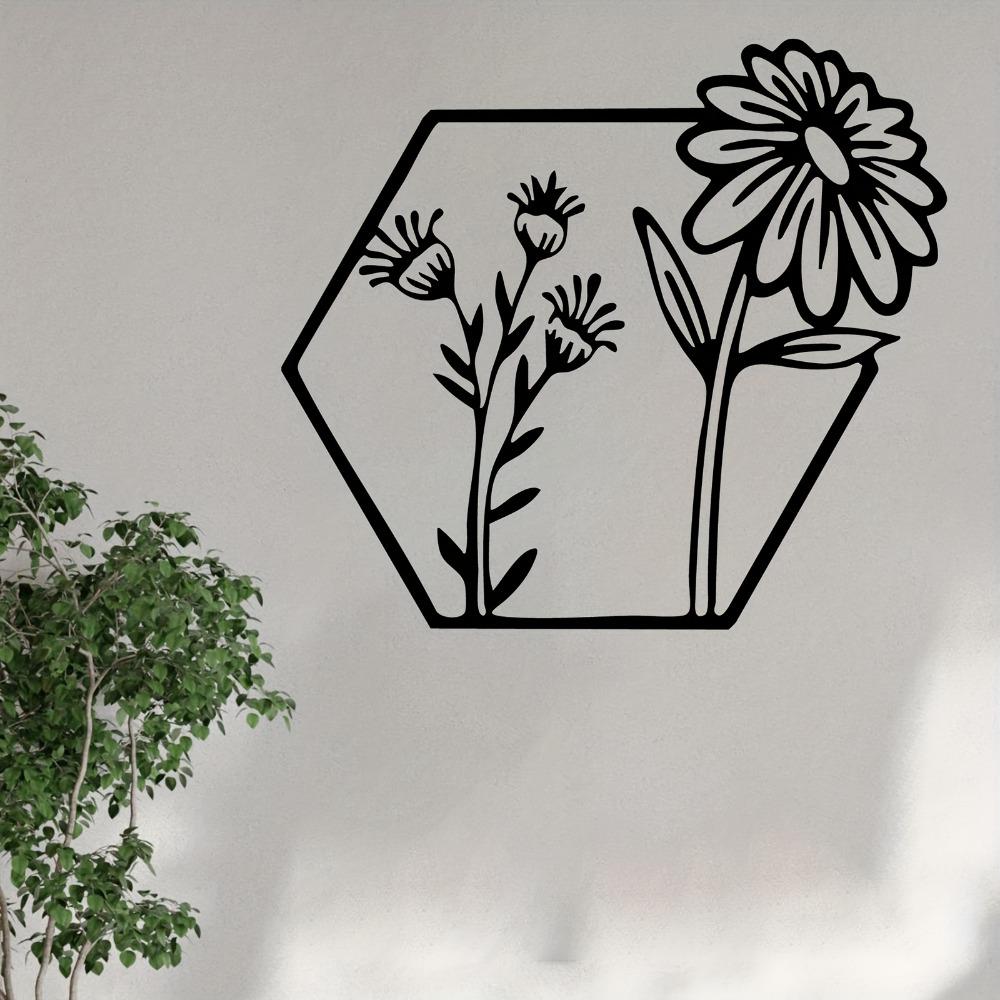 Vintage Metal Wall Art Chrysanthemum Sculpture Iron Floral Decor For Home