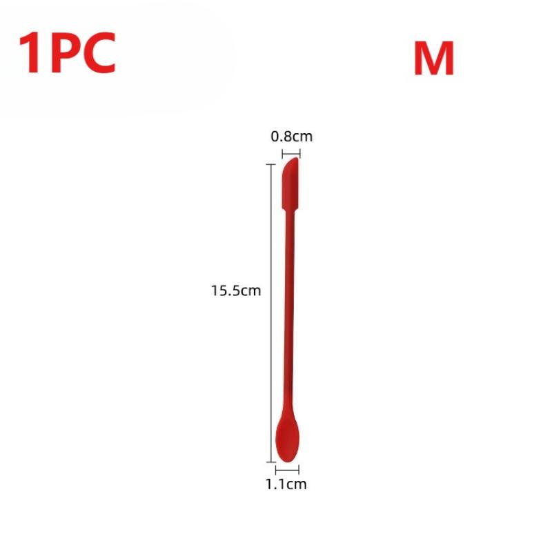 Food Grade Silicone Double-Headed Spatula,Long Handle Pointed Baking Jam Spreader,Cooking Scraping Spoon Combination Tool