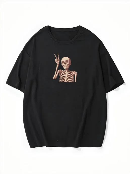 Oversized T-shirt with Halloween print 4XL