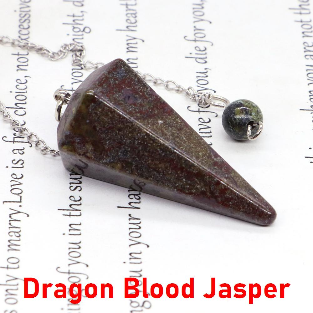 Natural Stone Reiki Healing Pendulum,For Dowsing Spiritual Divination Cone Crystal Quartz Pendulos Small Size Necklace Jewelry