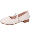 French Single Shoes Girl 2025 New Low-heeled Gentle Matching Skirt Flat-soled Grandma Shoes Fairy Style Soft-soled Mary Jane Shoes