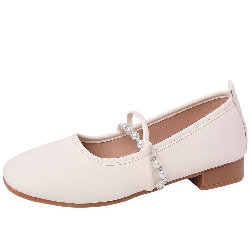 French Single Shoes Girl 2025 New Low-heeled Gentle Matching Skirt Flat-soled Grandma Shoes Fairy Style Soft-soled Mary Jane Shoes