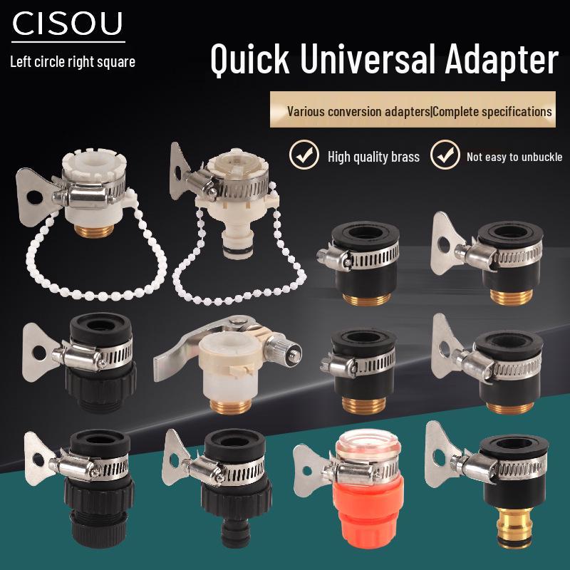 Quick-Connect Universal Faucet to 4/6 Point Washer Inlet Converter