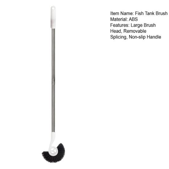 Fish Tank Brush Non-slip Handle Aquarium Tank Long Handle Cleaning Brush Home