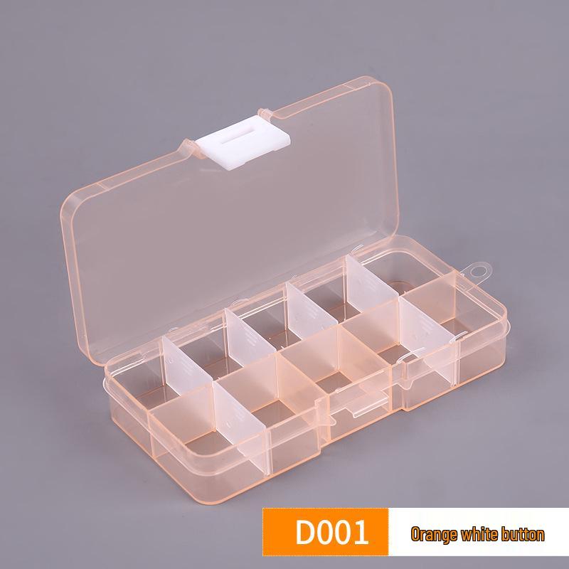 Compact 10-Compartment Transparent PP Storage Box with Lid for Jewelry & Tools
