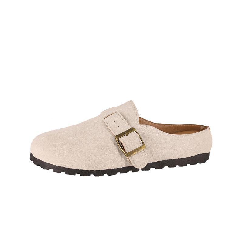 

Большой размер обувь Бокен французская ретро сумка голова полушлепанцы женская одежда ленивая одинарная обувь 2025 весна и лето новая обувь на плоской подошве 42