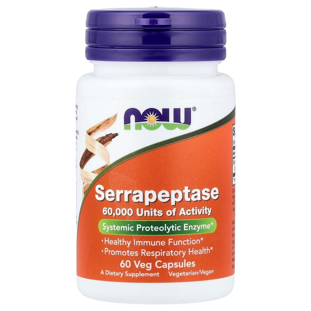 

NOW Foods Serrapeptase Veggie Capsules, 60 Counts 60 pcs - 1 ea