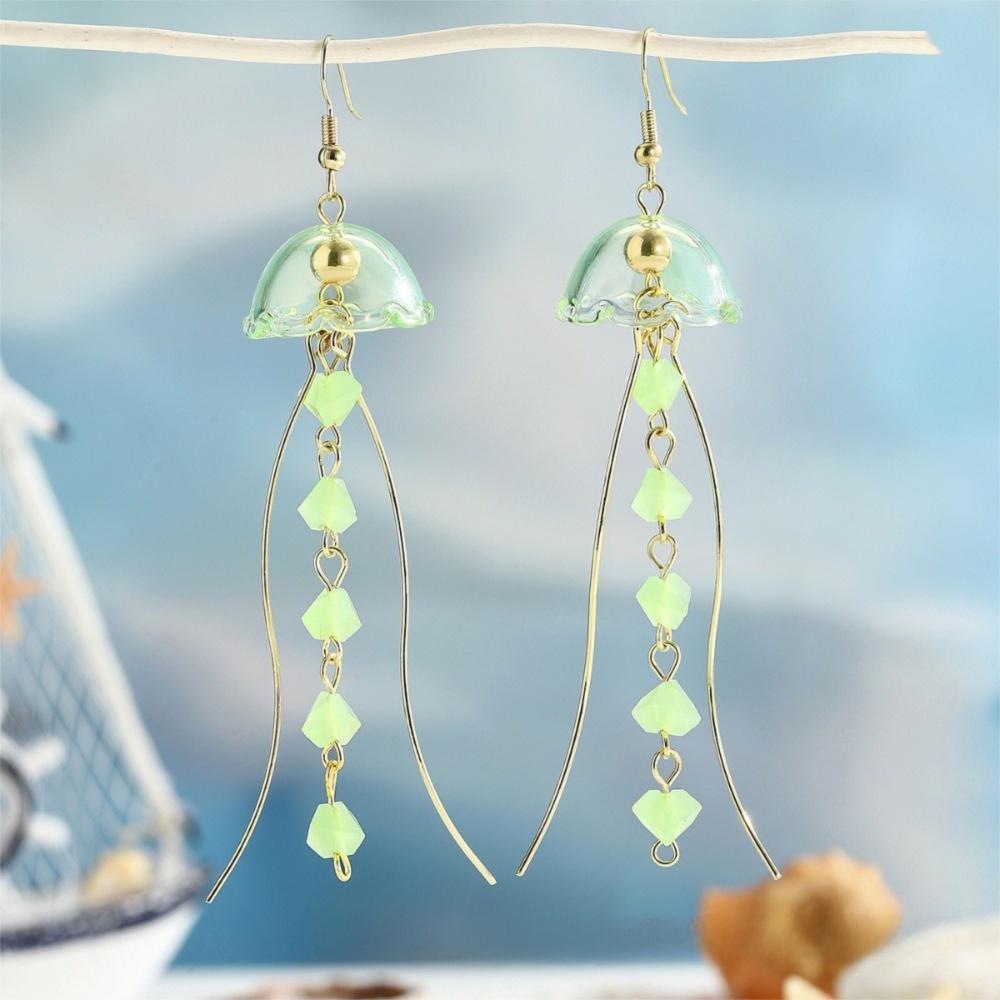 1Pair Dreamy Long Pendant Earrings Elegant Earrings Jellyfish Tassel Earrings Jewelry Accessories