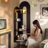 Chinese Solid Wood Corner Cabinet: Retro Bookcase & Sideboard Storage for Living Room