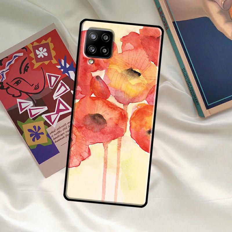 Poppy Flower Bloom Case For Samsung Galaxy A73 A53 A33 A23 A13 A51 A71 A12 A22 A32 A42 A52 A14 A34 A54 Cover