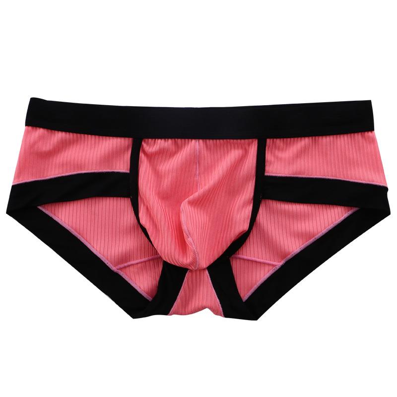 Men's Sexy Low Waist Triangle Briefs with Hip Lifting Design, High Elastic Polyester-Cotton Blend, Large Pouch