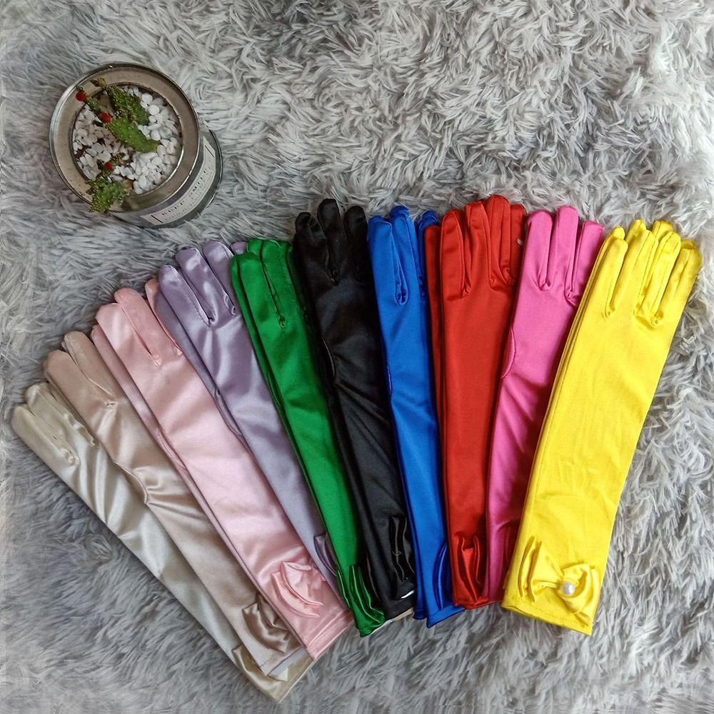 Dance Performance Children Long Gloves Princess Skirt Accessories Full Finger Mittens Stage Gloves