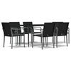 VidaXL Ensemble à manger de jardin 7 pcs coussins résine tressée acier, ensemble à manger, ensemble à manger d'extérieur, 3186948
