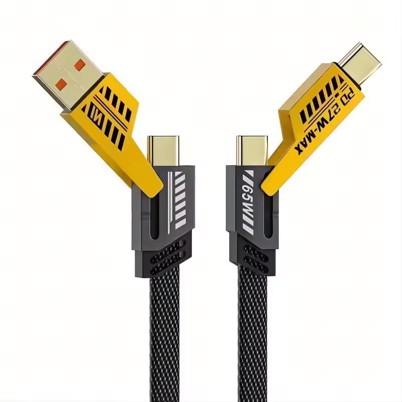 4-in-1 Fast Charging Data Cable Multi Fast Charging Cable PD Mobile Phone Usb Type c to Type c Cable Fast Charging 1 meter чёрный