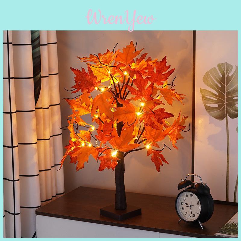 Led Maple Tree Light With 24 Leds For Thanksgiving Christmas Party Home Decoration Indoor Garden Scene
