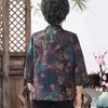 Grand Tang Lady Elegant Stand-up Collar Shirt for Elderly Women