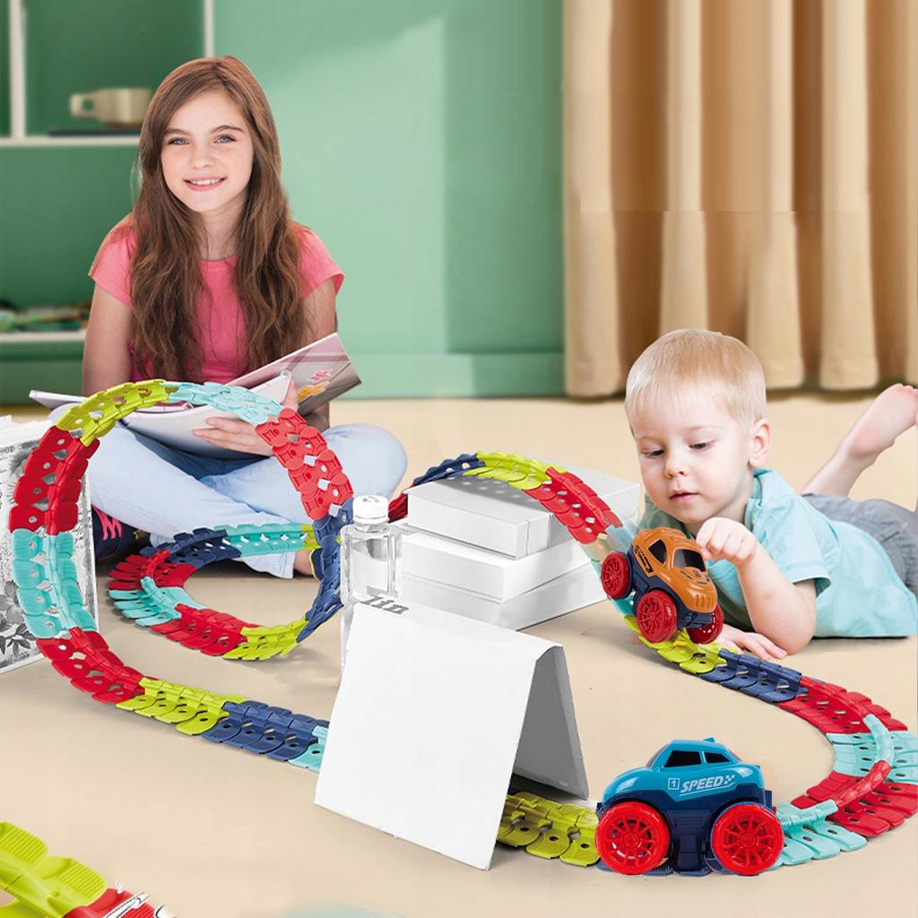 [PACZA] Flexible Car Race Track + DIY Car 195 elements 400cm Z530