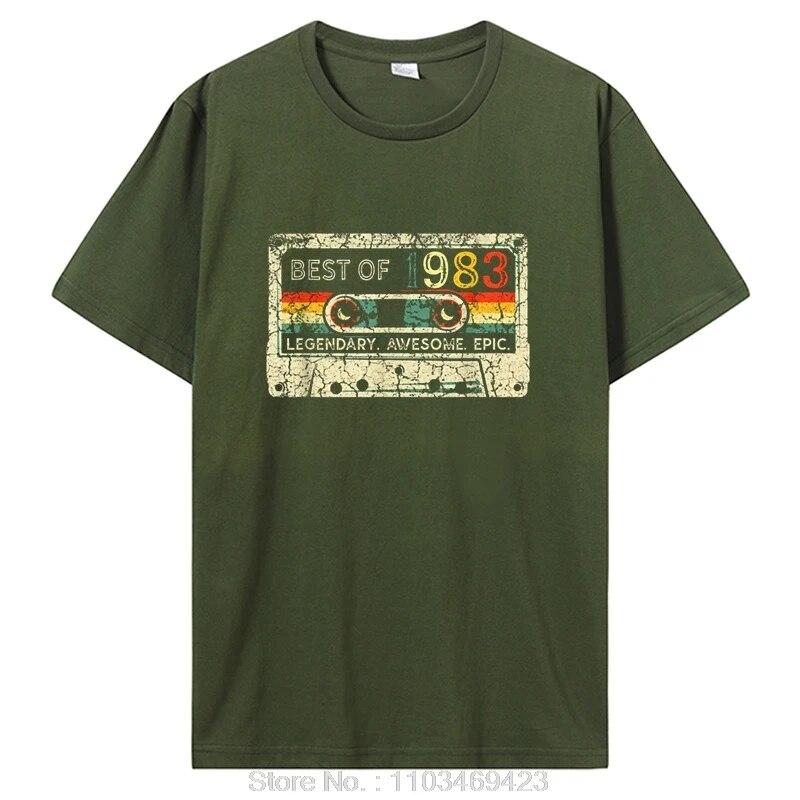 Birthday T Shirts for Unisex Women 1983 Old T Shirt Cotton Short Sleeve Graphic Tshirt Casual Clothing Oversized Tee Streetwear