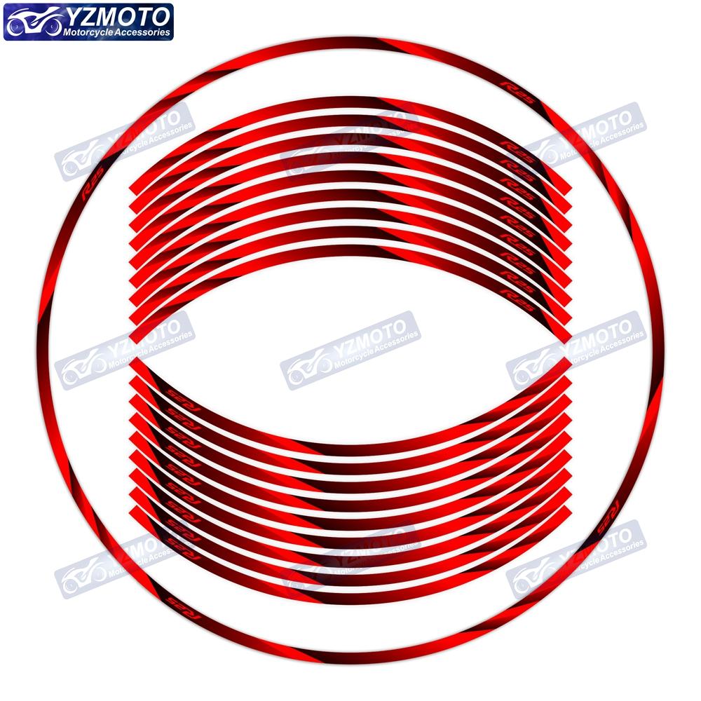 For YZF R25 YZF-R25 Motorcycle 17 Inch Front And Rear Wheel Stripe Wheel Decal Decorative Reflective Waterproof Rim Stickers