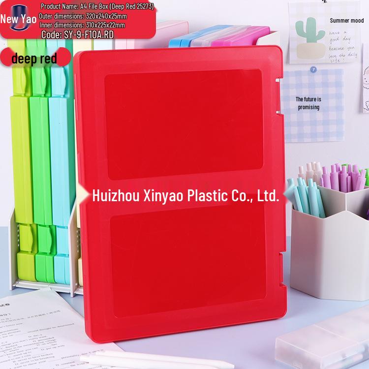 Large Capacity A4 File Box with Pen Slot & Clipboard for A5 Paper Storage