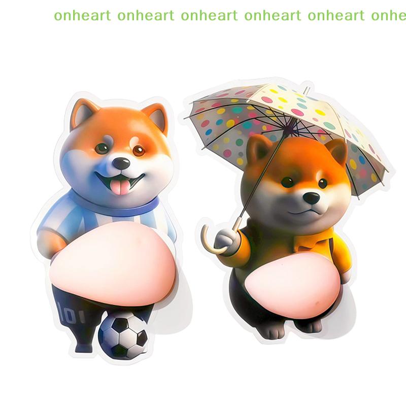 [C]2pcs 3D Cute Puppy Sticker Squeezeable Shiba Inu Phone Case Decoration Children's Birthday Party Favor Festival Supplies