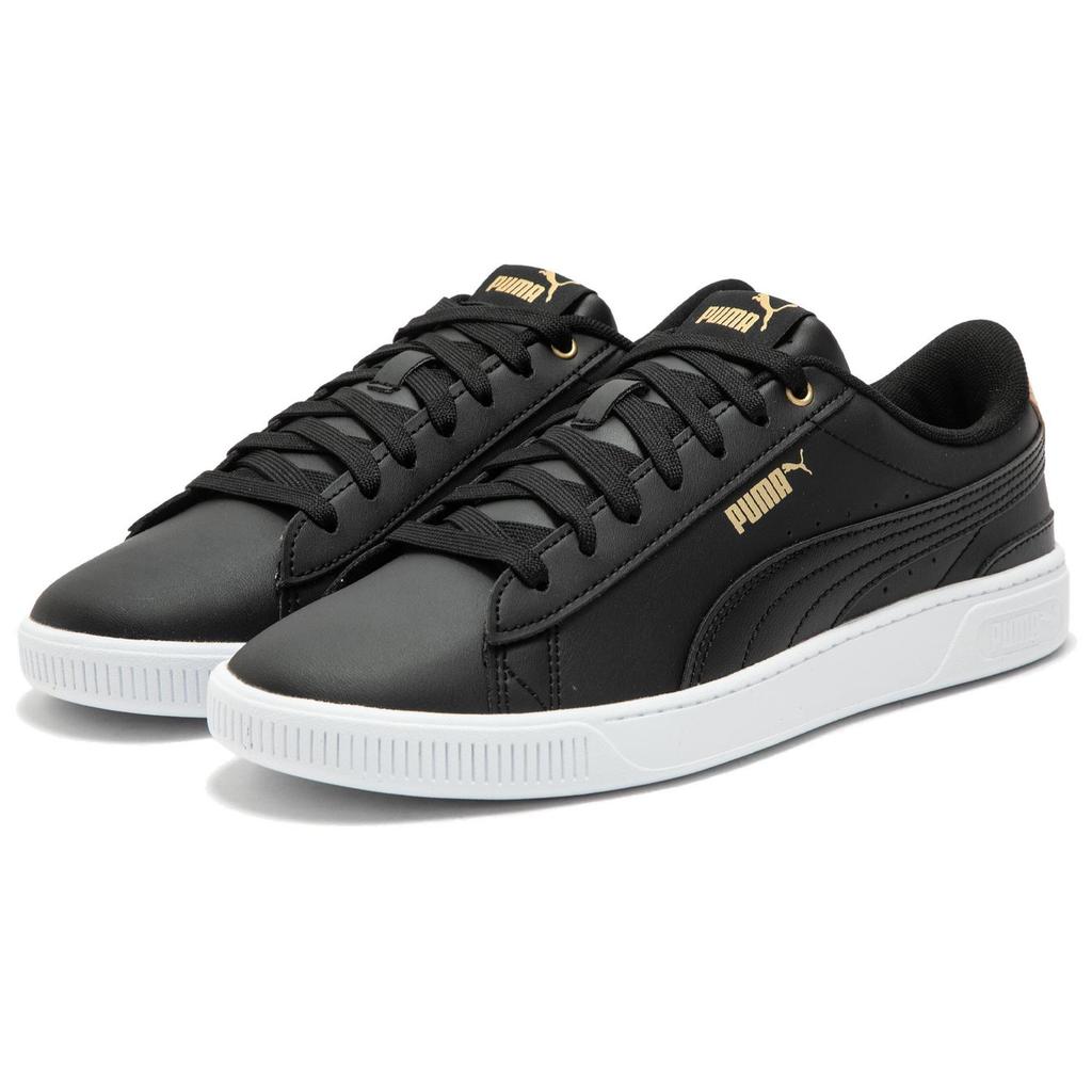 Women's Sneakers PUMA Vikky V3 Abrasion Resistant Low top Skateboard Shoes Women's Black Gold