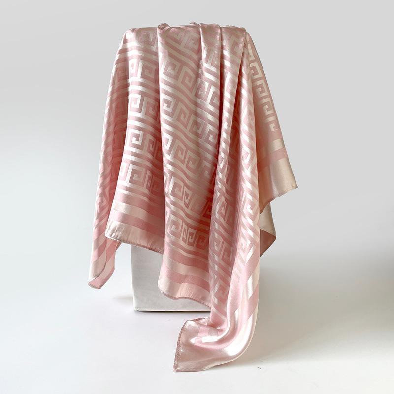 Imitation Silk Scarf for Women  Solid Color Printed Scarf  Scalp  Shawl Scarf