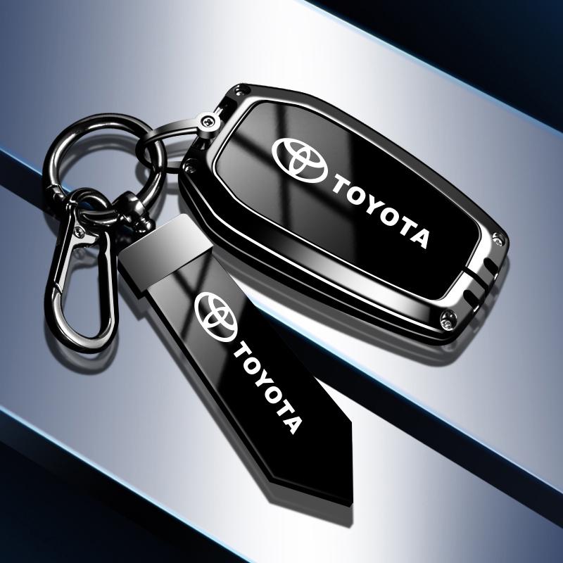 Alloy Car Key Case Cover Bag For Toyota Land Cruiser 200 Prado Crown TLK 200 Yaris Cross Hilux Innova Rav4 Fortuner Camry 55 50