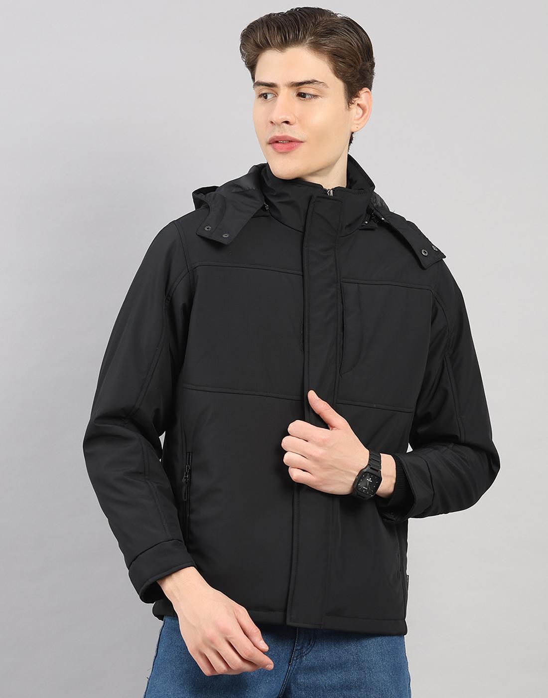 Monte Carlo Men s Regular Fit Solid Full Sleeve Hooded Jacket with Puffer Vest M чёрный