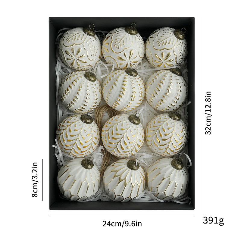 8cm Stoffbezogene Weihnachtskugeln Baumschmuck für Feiertagsdeko Heimparty Geschenk Dekorationen