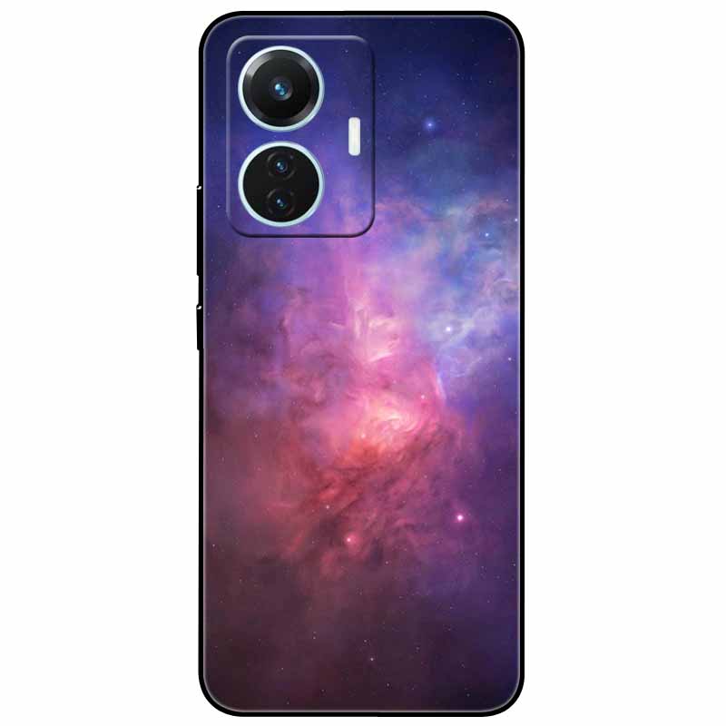 For Vivo T1 4G Case V2153 Covers TPU Black Silicone Starry Moon Cover for Vivo T1 44W Case Shockproof Soft X100 Pro Shells